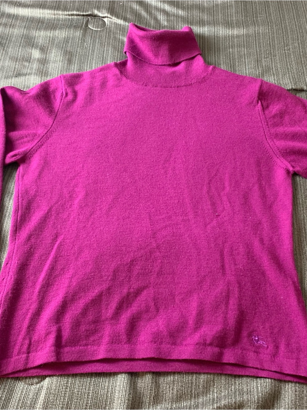 Burberry Merino Wool Turtleneck Sweater Fuchsia Purple Large - Picture 4 of 12